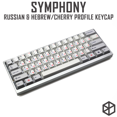 kprepublic 139 Russian Hebrew font language blue red Cherry profile Dye Sub Keycap PBT for gh60 xd60 xd84 tada68 87 104 108 ► Photo 1/1