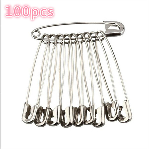 100pcs Silver Tone Safety Pins Sewing Tools Accessory Stainless Steel Needles Safety Pin Brooch Apparel Accessories Tools. ► Photo 1/6