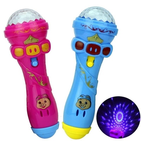 6 In LED Projection Microphone Flash Microphone Light-emitting children Toys Kids Gift  led party ► Photo 1/6