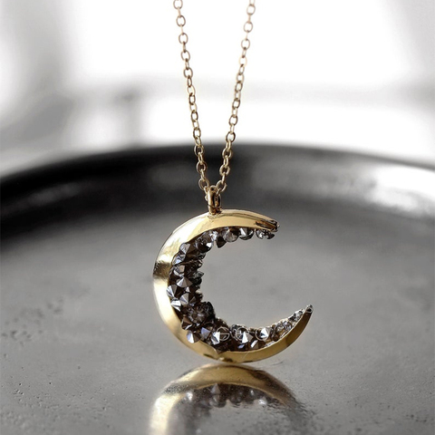 Chain Necklace Women Fashion Jewelry Gold Moon Long Pendant Statement Choker Necklace Gifts for Women Colar Feminino Riverdale ► Photo 1/6