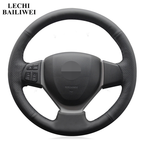 DIY Black Faux leather Steering Wheel Cover for Suzuki Vitara 2015-2022 Celerio 2015-2022 SX4 S-CROSS 2013-2022 Swift 2011-2017 ► Photo 1/6