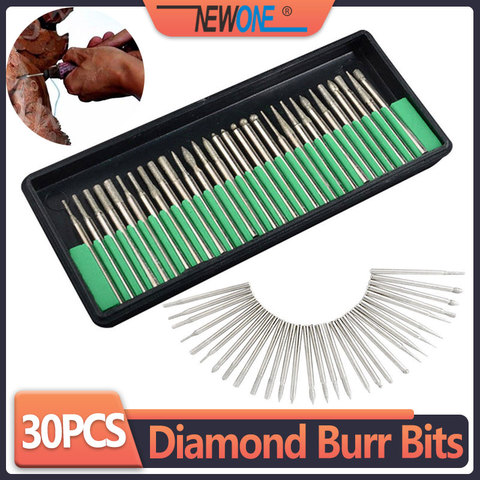Diamond Burr 30pcs Superior  Bits Drill For Engraving Carving Rotary Tool ► Photo 1/6