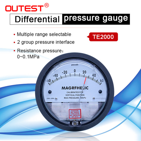 High precision Air differential pressure gauge vacuum Manometer micro pressure gauge Measuring range 0-30PA~0-30KPA for choice ► Photo 1/6