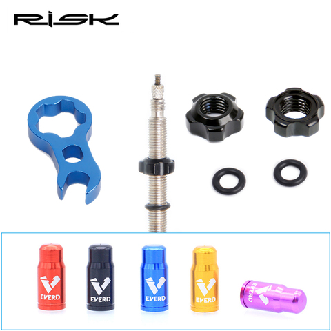 RISK Road Bicycle Valve Nut With Washer 2 Valve Cap Set MTB Road Bike Presta Tire Valve Fixed Nut Cycling Protection Accessories ► Photo 1/6