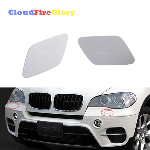 Pair L+R Primed For BMW X5 E70 2007-2011 Front Headlight Washer Nozzle Jet Cover Cap Left unpainted 51657199141 51657199142 ► Photo 1/6