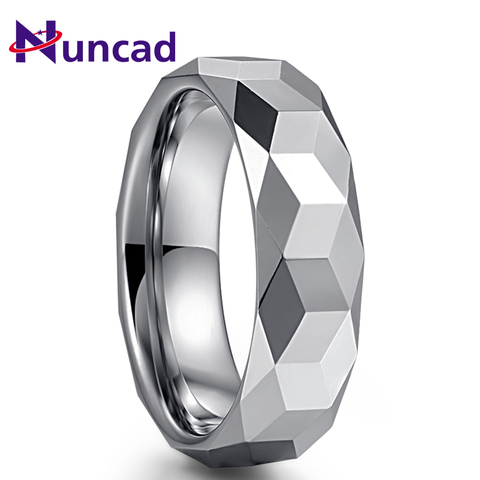 Nuncad Men's Sungsten Carbide Rings Personalizd 6MM Rhombus Polished Silver Color Rings For Male Jewelry Comfort fit Size ► Photo 1/6
