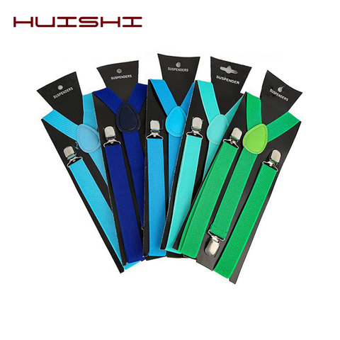 HUISHI Suspenders Bow Tie Set Men Solid Color Man's Belt Men Women Suspenders Adult Polyester Y-Back Braces Adjustable Elastic ► Photo 1/6