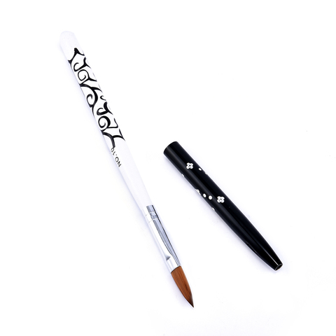 Art Nails Brush Pen Metal Acrylic Handle Carving Powder Gel Liquid Salon Liner Nails Brushes with Cap ► Photo 1/6