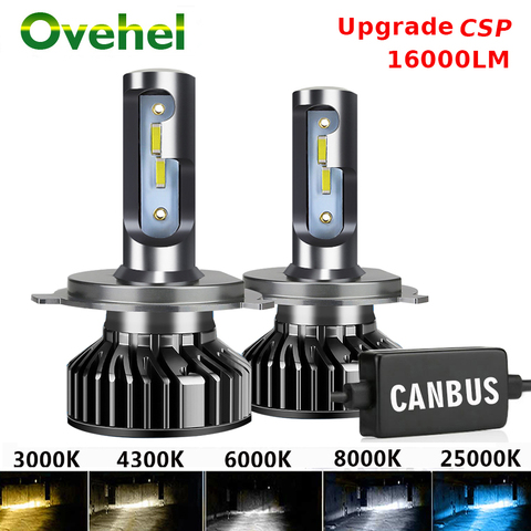 OVEHEL 110W 16000LM CSP 4300K 6000K 8000K 3000K 9005 9006 H3 H1 H8 H7 LED H4 H11 H9 9012 Canbus Led Car Headlight Super Bright ► Photo 1/6