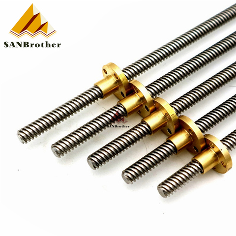 3D Printer THSL-300-8D Trapezoidal Rod T8 Lead Screw Thread 8mm Lead1mm Length100mm200mm300mm400mm500mm600mm with Brass Nut ► Photo 1/2