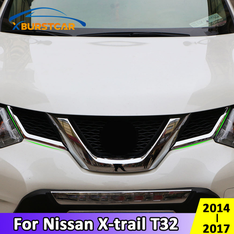 Xburstcar for Nissan X-trail XTrail T32 2014-2017 Car ABS Chrome Front Grille Decoration Cover Trim Grilles Stickers Accessories ► Photo 1/5