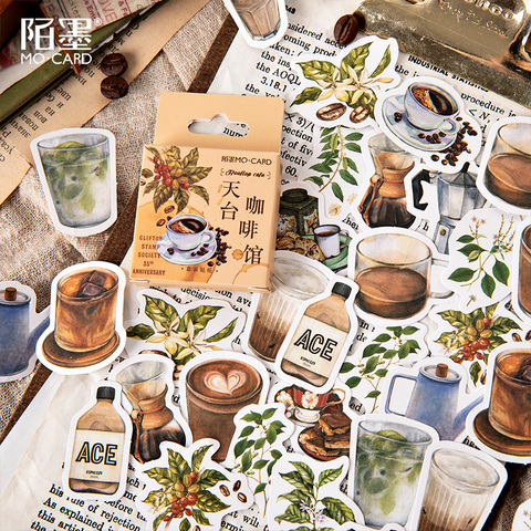 46Pcs Kawaii Plants Decor Sticker Cute Coffee Stationery Stickers Bullet Journal Sticker For Kids DIY Scrapbooking Diary Albums ► Photo 1/5