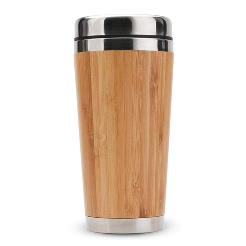 Bamboo Coffee Cup Stainless Steel Coffee Travel Mug With Leak-Proof Cover Insulated Coffee Accompanying Cup Reusable Cup ► Photo 1/6