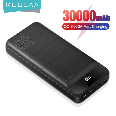 KUULAA Power Bank 30000mAh QC PD 3.0 PoverBank Fast Charging PowerBank 30000 mAh USB External Battery Charger For Xiaomi Mi 10 9 ► Photo 1/6