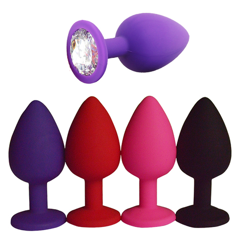 Butt Plug Anal Toy Colorful Jewel Metal Stainless S/M/L For Women Men  Couples