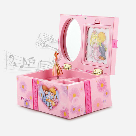 Pink Dancing Girl Music Box Ornaments Home Decor Jewelry Storage Organizer Music Box  WY804 ► Photo 1/5