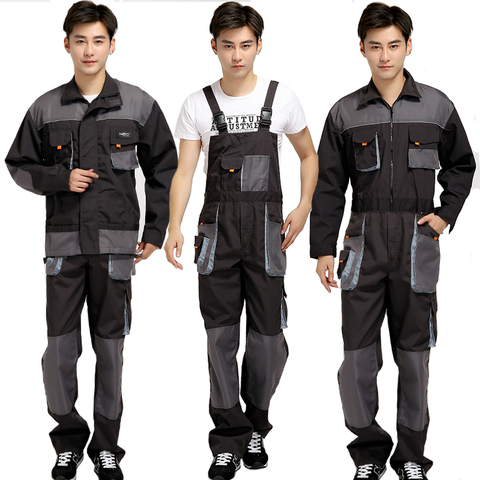 Bib overalls men work coveralls protective repairman strap jumpsuits pants working uniforms plus size 4XL sleeveless coverall ► Photo 1/5