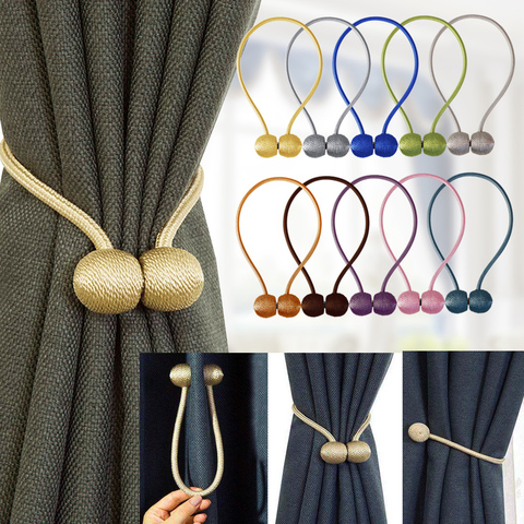 BELAVENIR 1Pc Magnetic Curtain Tieback High Quality Holder Hook Buckle Clip Curtain Tieback Polyester Decorative Home Accessorie ► Photo 1/6