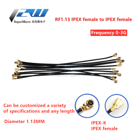 2pcs/lot ipx double-ended cable jumper IPEX cable IPX female to u.fl / ipx female connector terminal cable connector 1.13 cable ► Photo 1/6