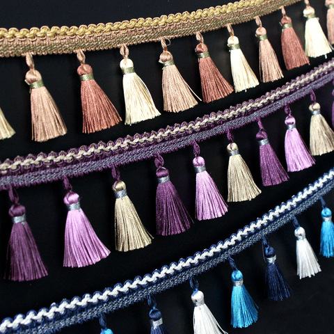 1Meter 80MM Wide Curtain Fringe Trim Tassel Fringe Trimming lace for DIY Latin Dress Stage Clothes Accessories Lace Ribbon ► Photo 1/6