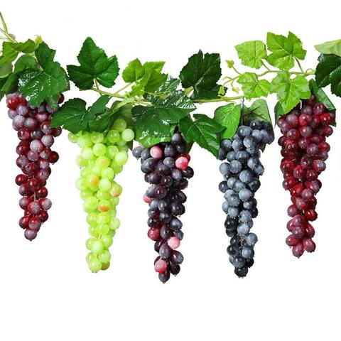 Artificial Fruit Fake Green Grapes Plastic Fake Decorative Fruit Lifelike Home Wedding Party Garden Decor Mini Simulation Fruit ► Photo 1/6