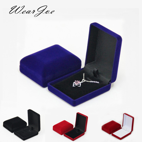 Wholesale Pendant Necklace Chain Storage Package Gift Box Soft Black Blue/Red/Velvet Casket Long Earrings Jewelry Organizer Box ► Photo 1/6