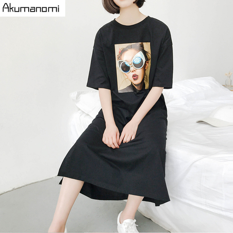 Cotton Casual Long Big Size Dresses Autumn Large Size 7xl 6xl 5xl 4xl Xxxl Short Sleeve Black Floral Maxi Double Slit Dress Hot ► Photo 1/6