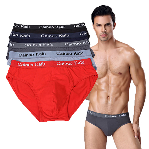 5Pcs/lot Breathable  Men Underwear Modal Men Briefs Male Large size L-7XL Male Comfortable Solid Underpants Fashion Men Panties ► Photo 1/6
