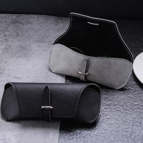 Fashion Hot Sale Men Women Portable Glasses Case PU Leather Fold-able Glasses Box For Eyeglass Oversize Sunglasses Bags Cover ► Photo 1/6