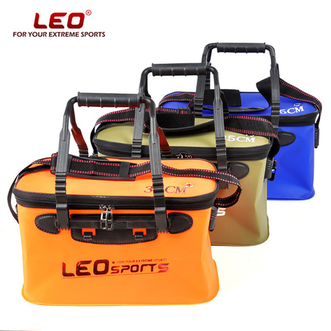 LEO Portable Folding Fish Wear Bucket Outdoor EVA Fishing Tackle Boxes with Handle Fishing Bags Outdoor Fishing Water Tank ► Photo 1/6