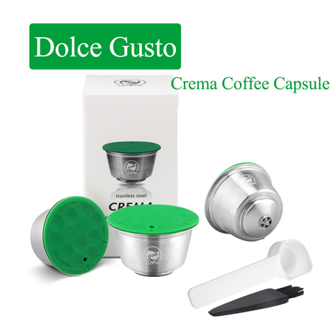 iCafilas Refillable Stainless Steel Nescafe Capsula Reutilizavel Dolce Gusto Capsule Dolci Gusto Reusable Coffee Filters Spoon ► Photo 1/6