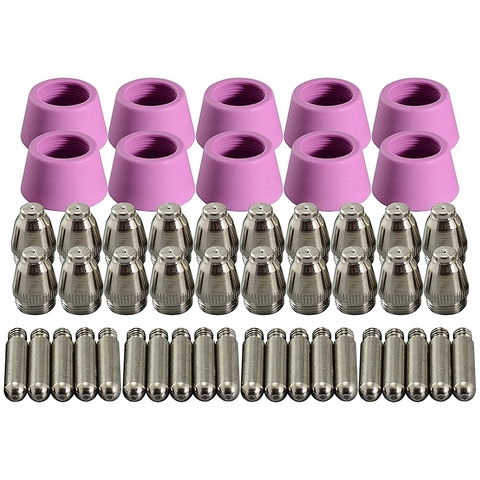 Big deal 50Pcs Plasma Cutter Torch Consumables Electrode Nozzles Cups Kit For AG-60 SG-55 WSD-60 Fit CUT-60 LGK-60 Plasma Cutter ► Photo 1/6