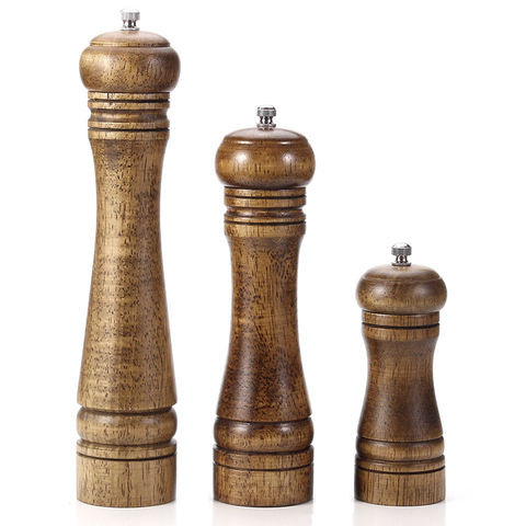 Salt and Pepper Mill, Wood Pepper Shakers with Strong Adjustable Ceramic Grinder with spare Ceramic Rotor - kitchen accessories ► Photo 1/6