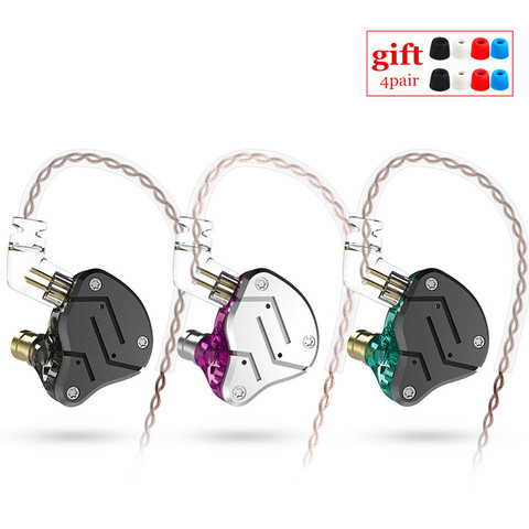 KZ ZSN 1BA+1DD Heavy bass commutative cable earphone HIFI Quad core controlled music movement ZST AS10 ZS10 BA10 ES4 V80 T2 AS16 ► Photo 1/6