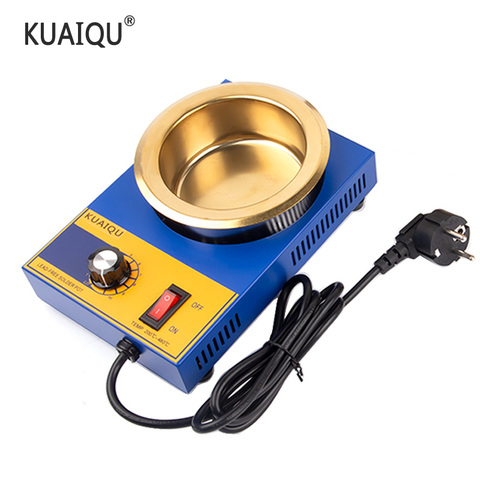 KUAIQU 220V 300W Solder Pot Tin Melting Furnace Adjustable Thermoregulation Soldering Desoldering Bath 200℃-480 ℃ 37/50/80/100mm ► Photo 1/1