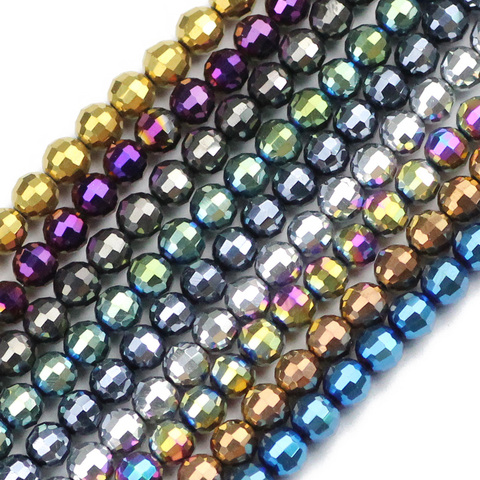 JHNBY 96 Faceted Football Austrian crystal beads 50pcs 6mm plated color Round Loose bead Jewelry bracelet accessories making DIY ► Photo 1/6