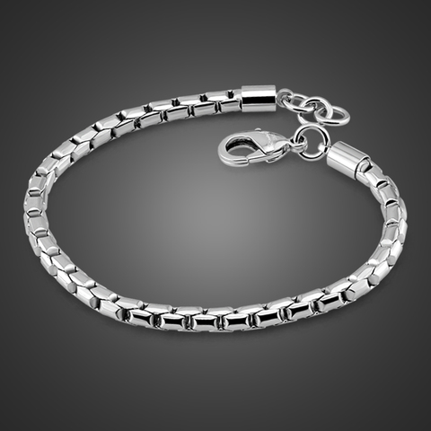 Real 100% sterling silver bracelet for boys Fashion solid 925 silver 5MM 20cm snake chain bracelet punk style woman man jewelry ► Photo 1/6