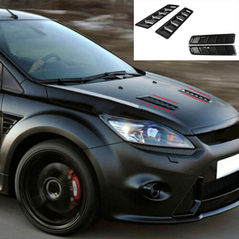 Universal Car Air intake Scoop Bonnet Hood Vent Louver Cooling Panel Trim ABS Engine hood intake panel sticker  car styling ► Photo 1/6