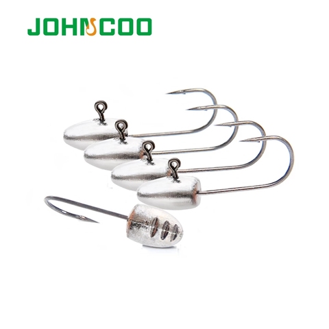 JOHNCOO 10pcs Lead Head Hook 2g 3g 5g 7g 10g Jig Head Hook Soft Lure Worm Jigging Hook Rockfish Hook ► Photo 1/6
