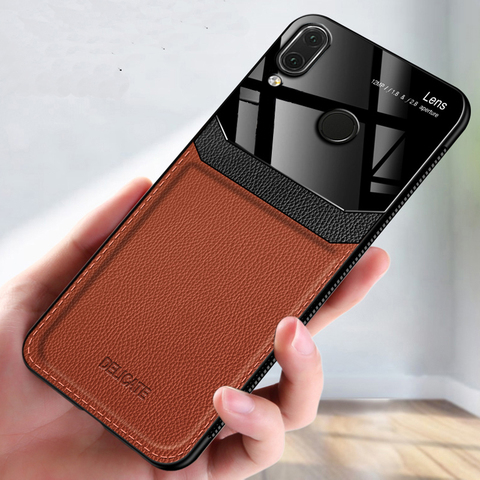 For Xiaomi Redmi Note 7 Case PU Leather Plexiglass Silicone Shockproof Bumper Phone Case For Xiomi Redmi Note8 8 Pro Plus Cover ► Photo 1/6