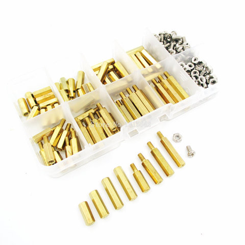 200PCS/Kit M3 Male Female Brass Standoff Spacer PCB Board Hex Screws Nut Assortment Set Kit With Plastic Box M3*12mm - M3*20mm ► Photo 1/6