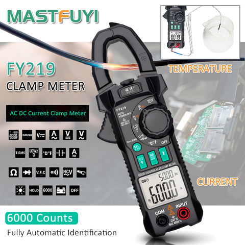 Mastfuyi FY219 AC DC Current Digital Clamp Meters High Precision Multimeter True RMS Auto Range VFC Capacitance NVC Universal ► Photo 1/6