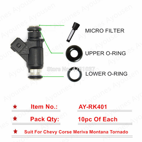 Free shipping 10 sets Fuel Injector Repair Kit For Parts 25345994 Chevrolet Corsa Meriva Montana Tornado Mitsubishi for AY-RK401 ► Photo 1/1