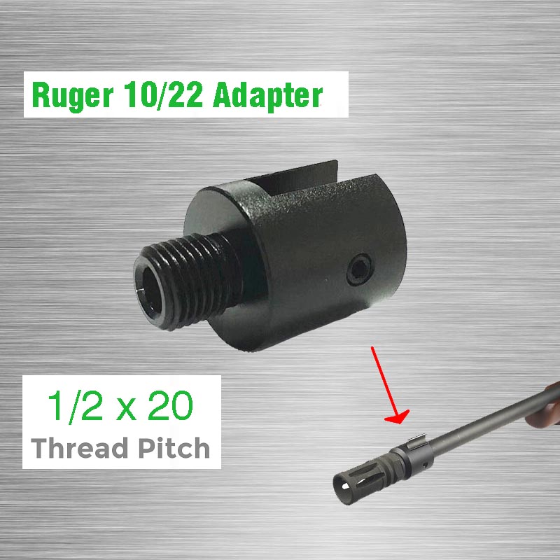 Barrel End Threaded Adapter 1/2x20 for Ruger 10/22 thread adaptor CNC Alloy 
