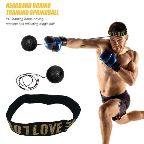 Boxing Reflex Ball Wear-resistant PU Boxing Reflex Speed Punch Ball Elastic Head Band Set Gym Exercise Equipment ► Photo 1/6