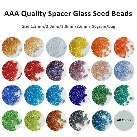 1.5mm 2mm 3mm 3.6mm Spacer Cezch Glass Seed Beads AB Colorful Glass Seedbead For Handmade Jewelry DIY Making Garments Bead 10g ► Photo 1/6