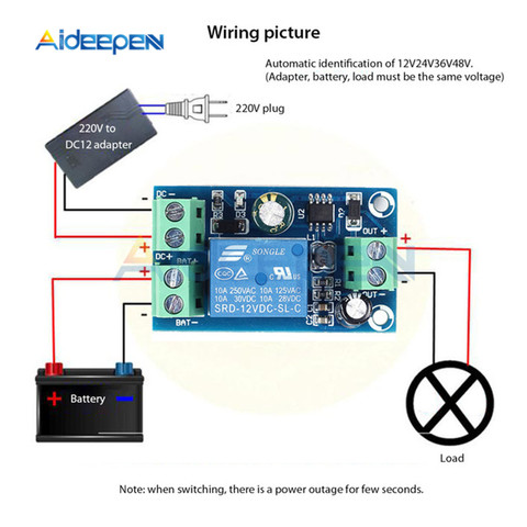 Power-OFF Protection Module Automatic Switching Module UPS Emergency Cut-off Battery Power Supply 12V to 48V Control Board ► Photo 1/6