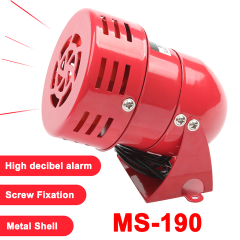 12V DC 24V DC 220V AC 110V AC Red Mini Metal Motor Siren Industrial Alarm Sound electrical guard against theft MS-190 ► Photo 1/6