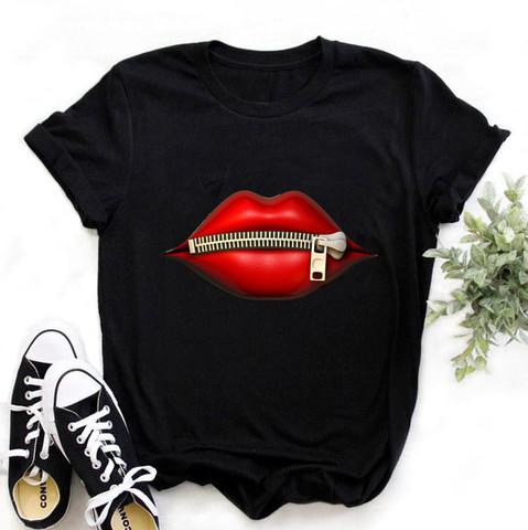 Women Plus Size Harajuku Tops Summer Tops Graphic Tees Women Lips Kawaii T-shirt Clothes Girl Mouse T Shirt ,Drop Shipping ► Photo 1/6