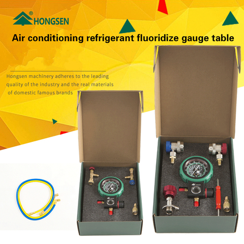 High Pressure and Low Pressure Air Conditioning Refrigerant Fluoridize Gauge Table R32 R410 R22 Liquid Meter Gauge ► Photo 1/5